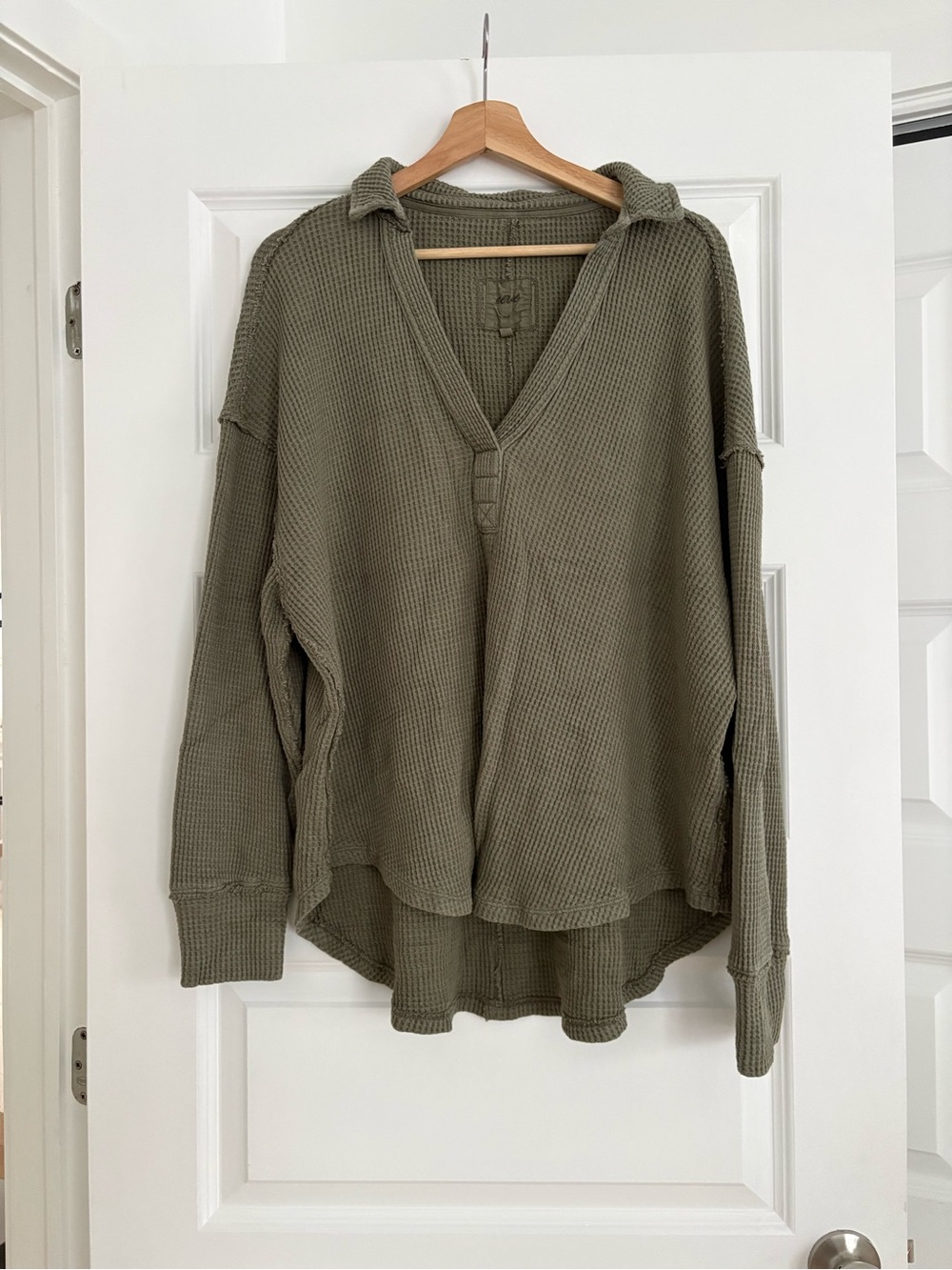 aerie Olive Ribbed Knit Pullover